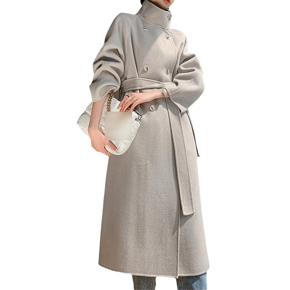 Amazon.com: Yeuyyben Stand Collar Wool Coat Women Fashion